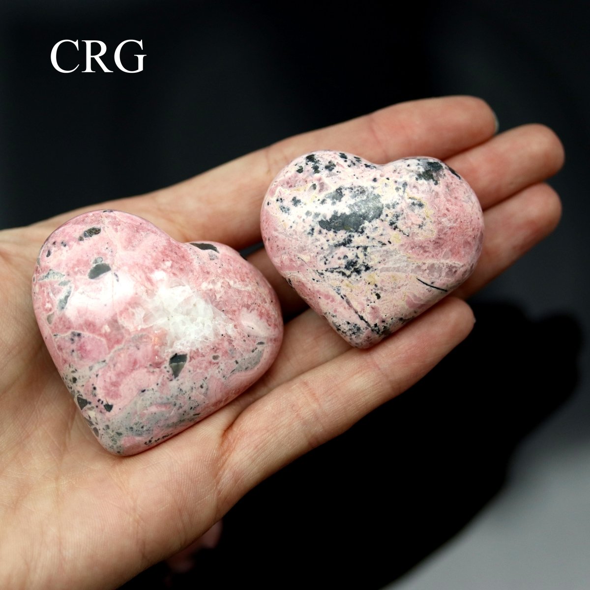Rhodonite Puffy Heart (1 Piece) Size 40 to 50 mm Polished Crystal Gemstone Shape