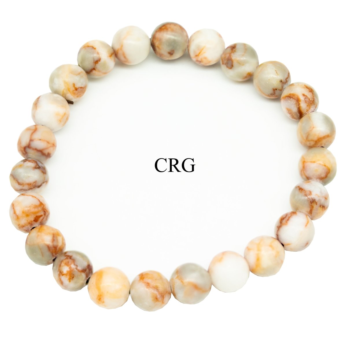 Tricolor Calcite Round Bead Stretch Bracelet (8 mm) (1 Piece)