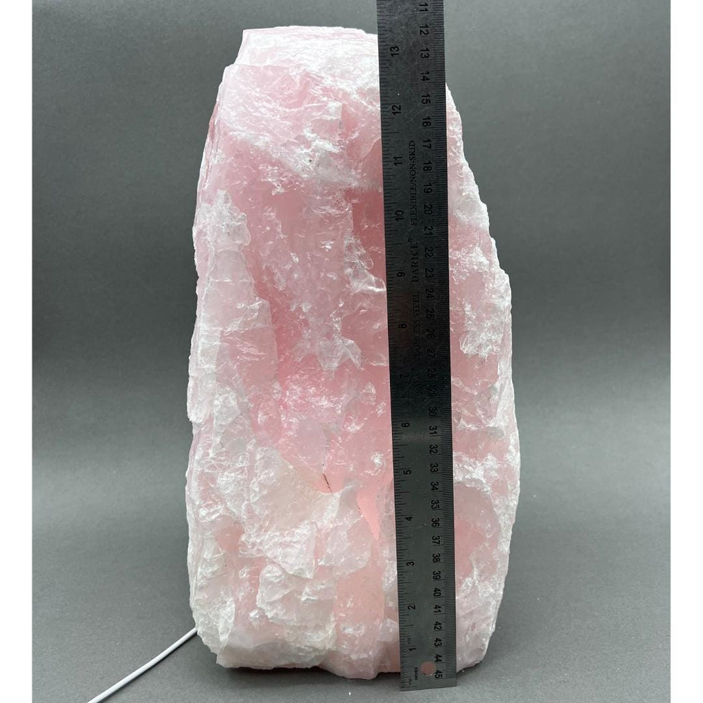 Rose Quartz Lamp 3 Inch Wood Base Size 2.5 to 3.5 Inches Crystal Decor