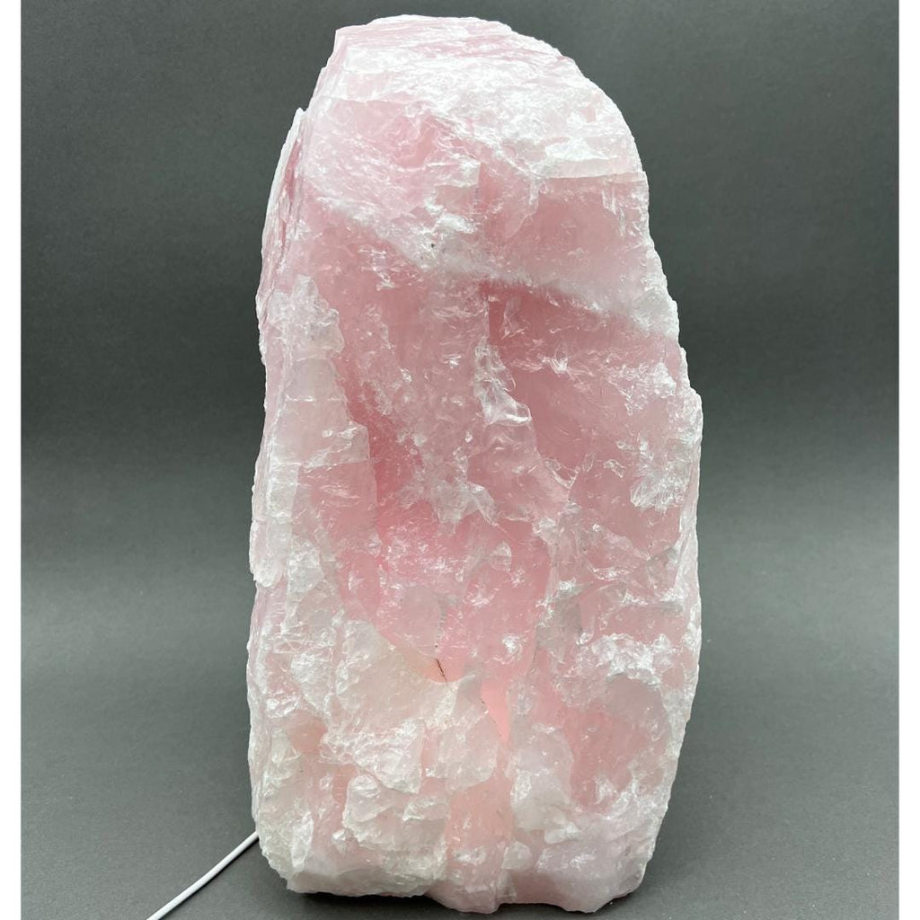 Rose Quartz Lamp 3 Inch Wood Base Size 2.5 to 3.5 Inches Crystal Decor