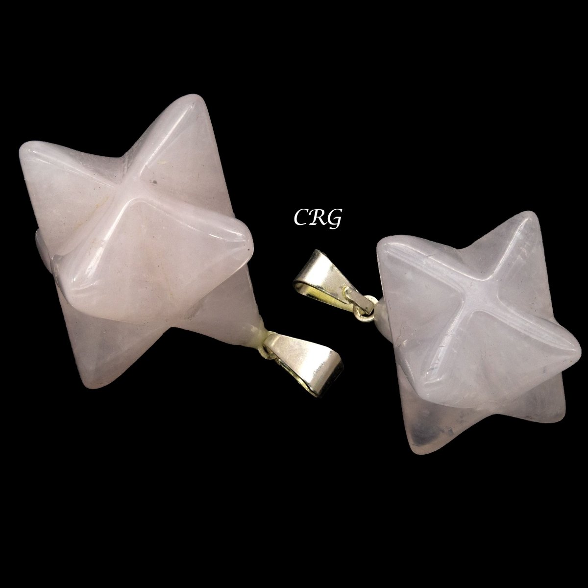 Rose Quartz Merkaba Pendant with Silver Bail (5 Pieces) Size 30 mm Crystal Jewelry Charm