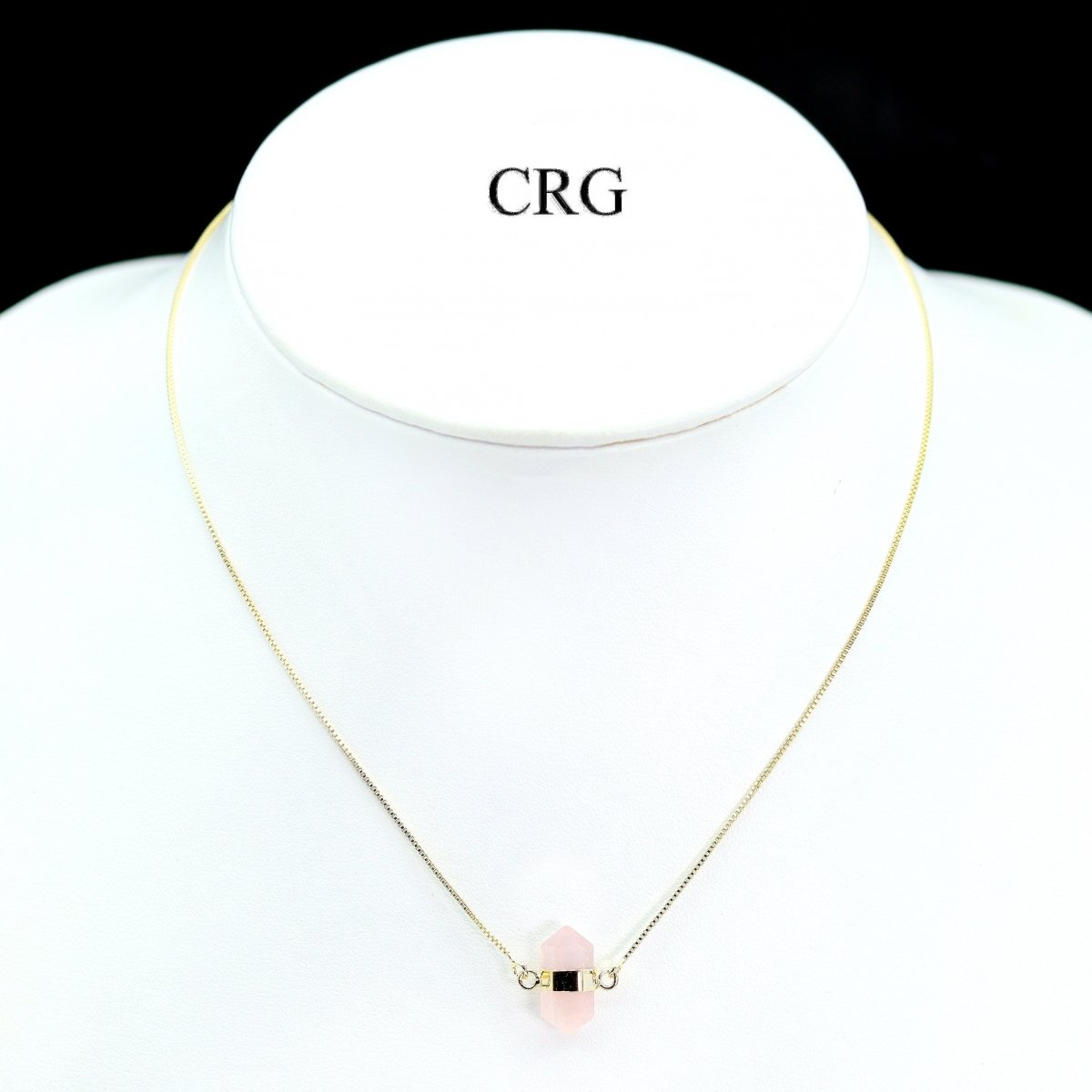 Rose Quartz Mini Point Necklace with Gold Plating (18 Inches) (1 Piece)
