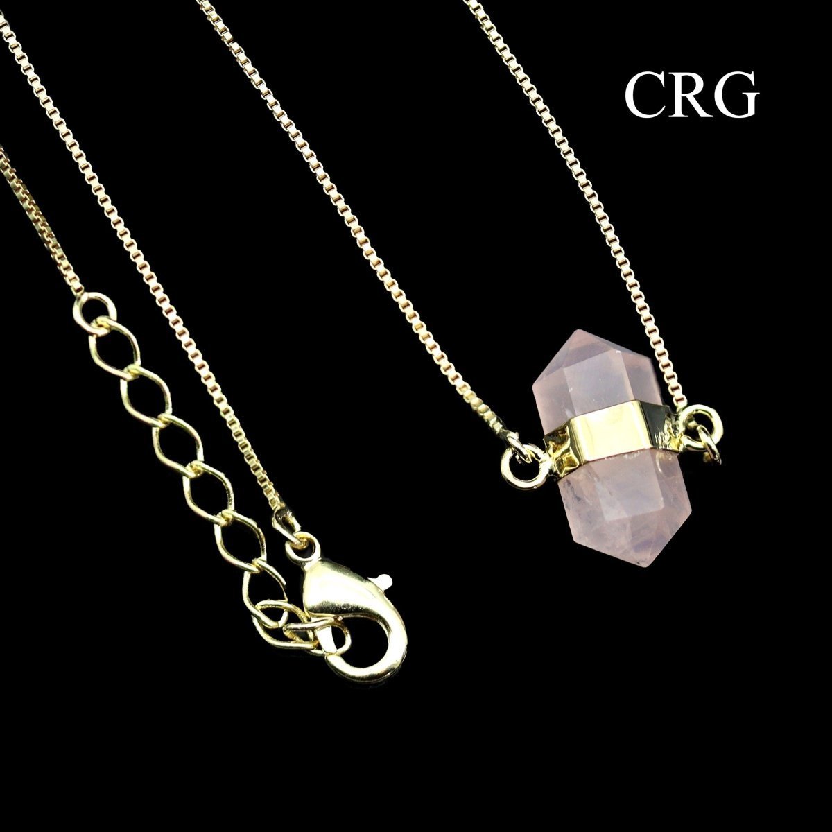 Rose Quartz Mini Point Necklace with Gold Plating (18 Inches) (1 Piece)
