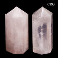 Rose Quartz Mini Towers (2 Pieces) 50 mm Small 6-Sided Gemstone Tower Points
