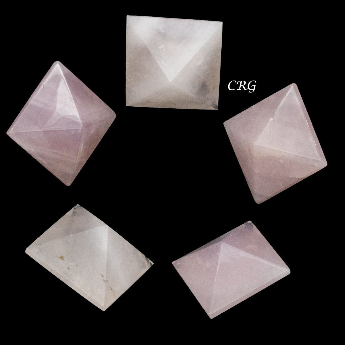 Rose Quartz Octahedron (5 Pieces) Size 25 by 35 mm Crystal Gemstone Shapes