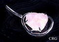Rose Quartz Rough Pendant with Silver Plating (1 To 1.5 Inches) (1 Piece)