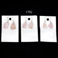 Rose Quartz Rough Earrings with Silver Plated Wire (0.5 To 1 Inch) (1 Pair)