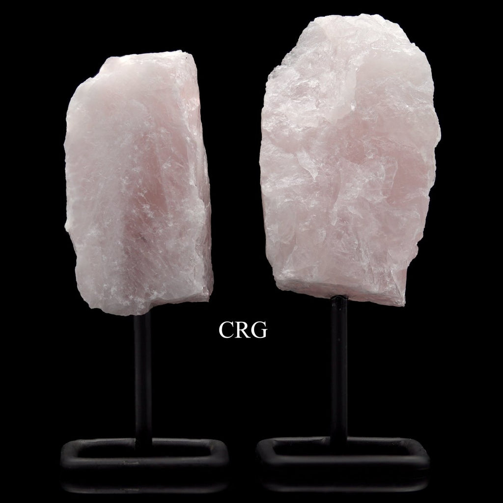 Rose Quartz Specimen on Metal Stand / 4-5" AVG