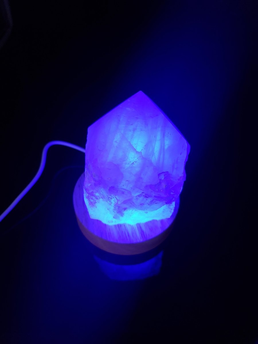 Rose Quartz Top Polished Point Mini Lamp with 3 Inch Wood Base Size 2.5 to 3.5 Inches Crystal Decor