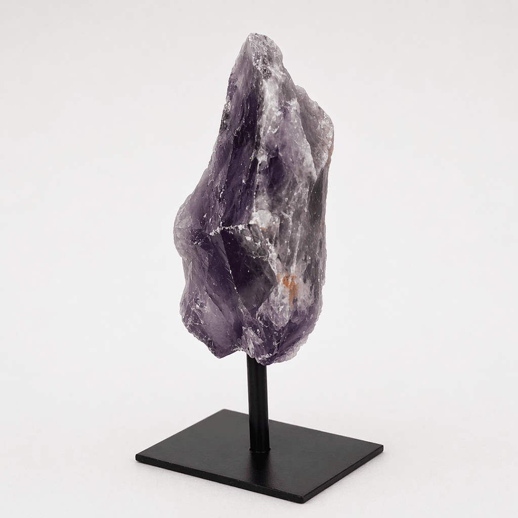 Rough Amethyst on Metal Stand