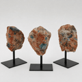 Rough Apatite on Calcite Matrix on Metal Stand