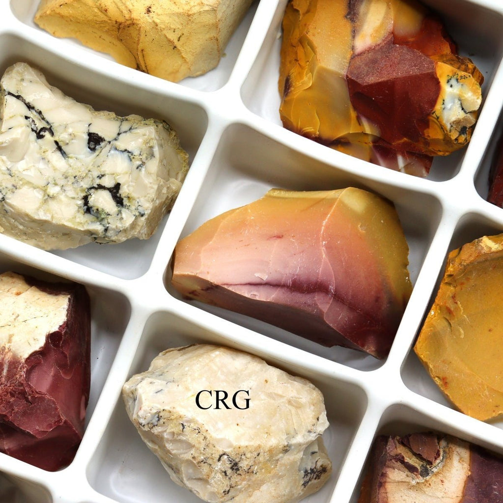 Rough Mookaite Boxed Flat (24 Pieces) (1 to 2 Inches) Bulk Wholesale Crystals Minerals Gemstones