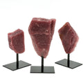Rough Strawberry Quartz on Metal Stand