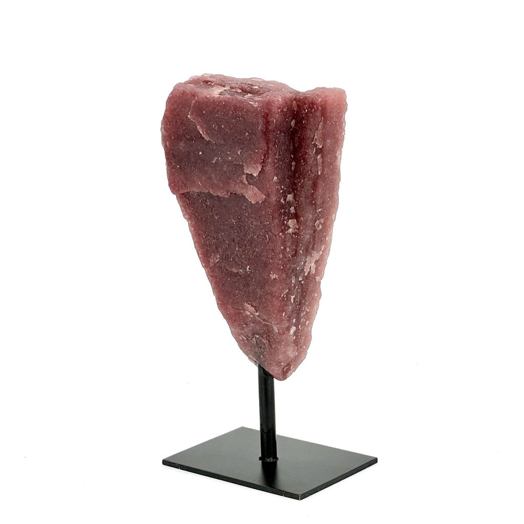 Rough Strawberry Quartz on Metal Stand