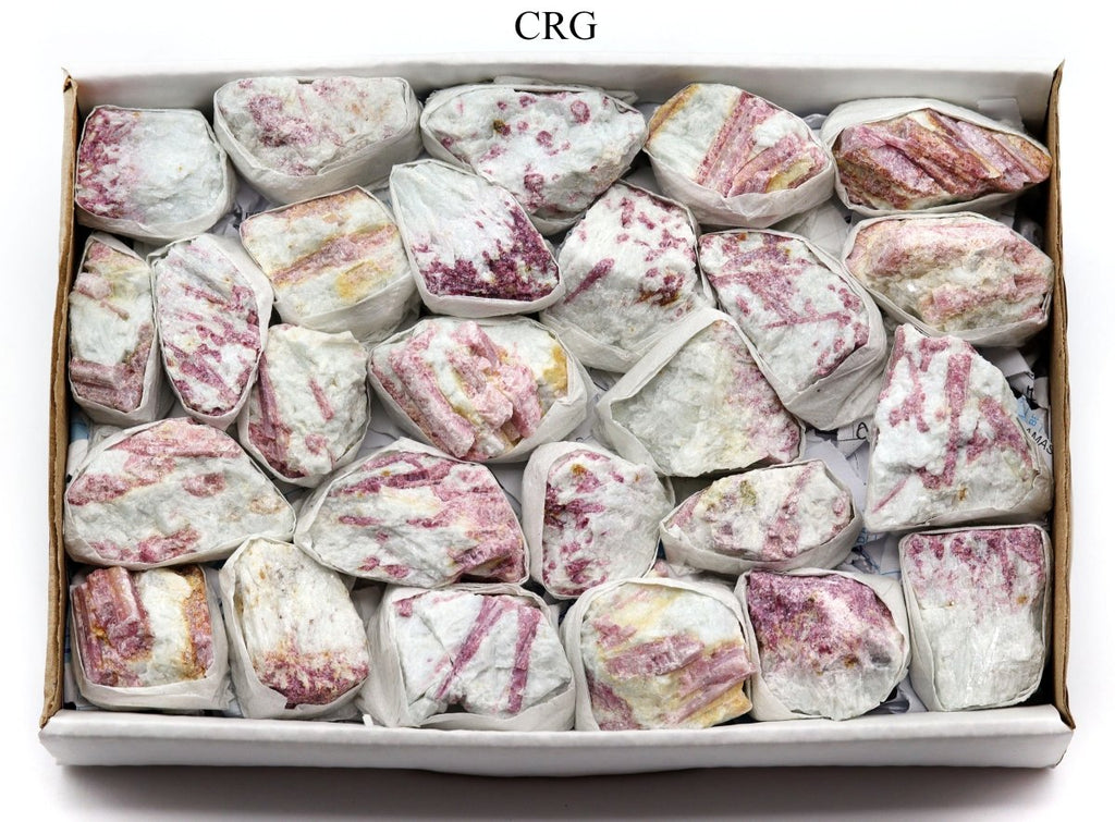 Rubellite and Pink Tourmaline in Matrix - Medium Flat
