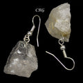 Rutilated Quartz Rough Earrings with Silver Plated Wire (0.5 To 1 Inch) (1 Pair)