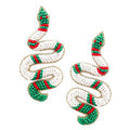 Seed Beaded Snake Earrings