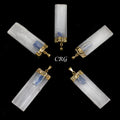 Selenite Blade Pendant with Blue Kyanite Piece and Gold Plating 2 to 2.5 Inches(4 Pieces)