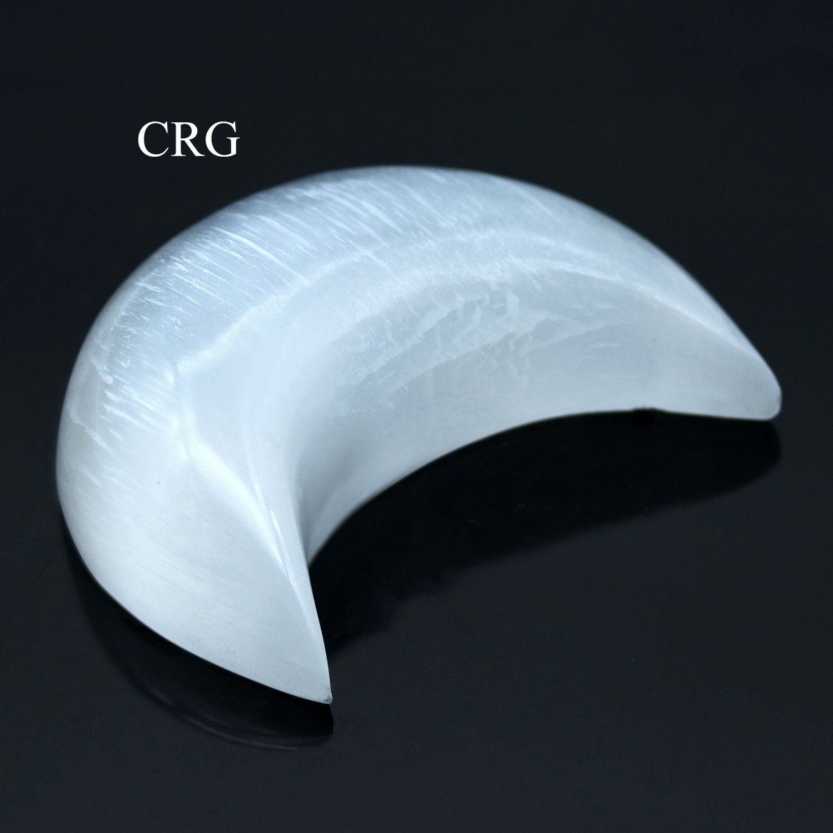 Selenite Crescent Moon (2 Pieces) Size 4 to 5 Inches Polished Crystal Gemstone Shape