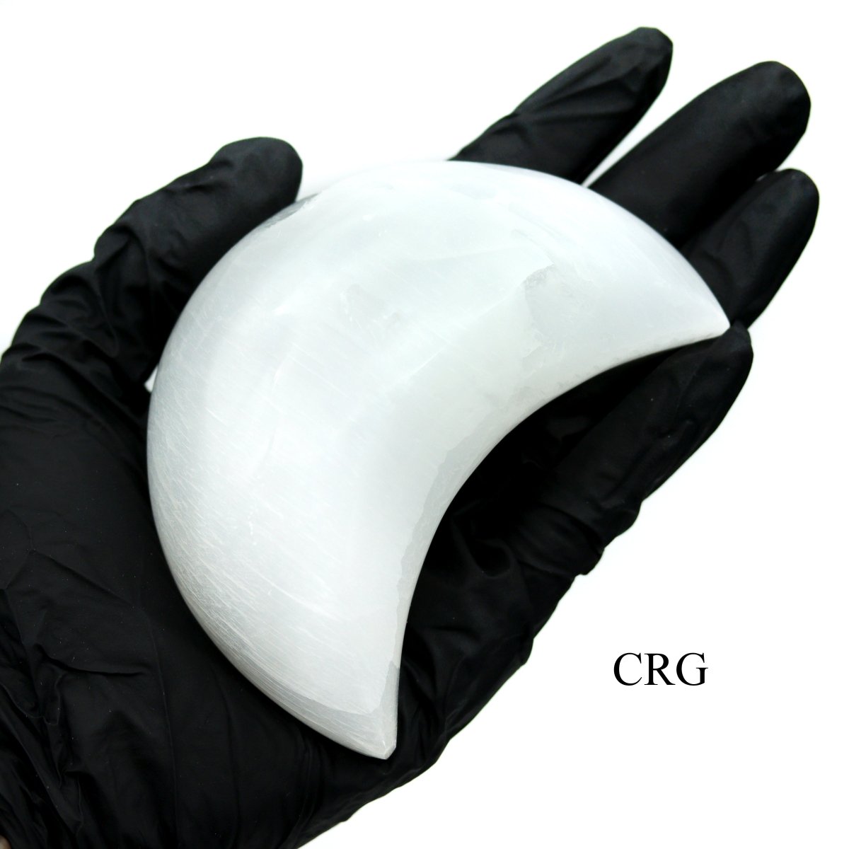 Selenite Crescent Moon (2 Pieces) Size 4 to 5 Inches Polished Crystal Gemstone Shape