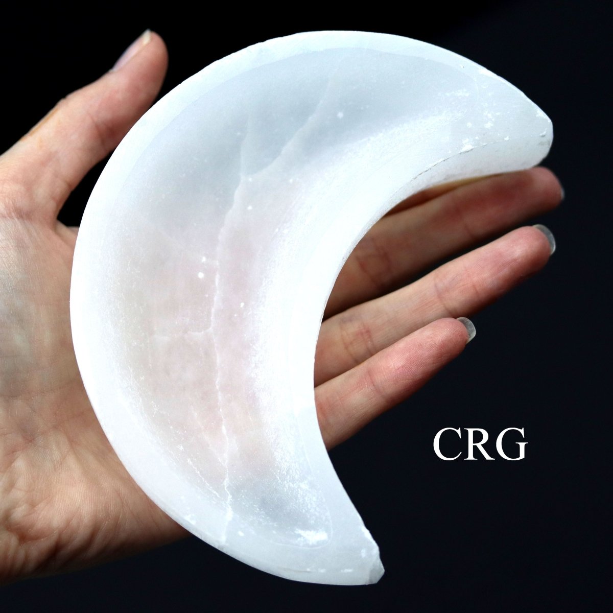Selenite Crescent Moon Bowl (1 Piece) Size 12 cm Crystal Gemstone Home Decor