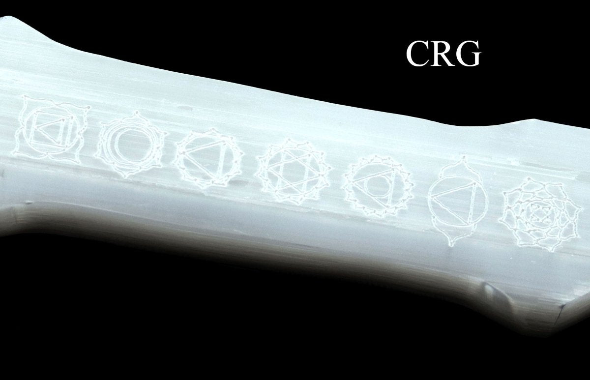 Selenite Engraved Flat Knife (1 Piece) Size 9.5 to 10 Inches Crystal Gemstone Dagger