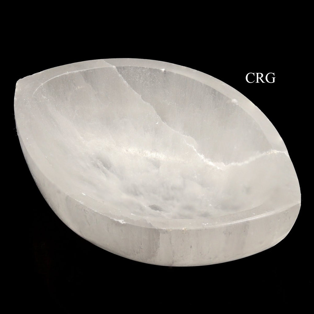 Selenite Marquise Shaped Eye Bowl 10 cm by 6 cm (1 Piece)