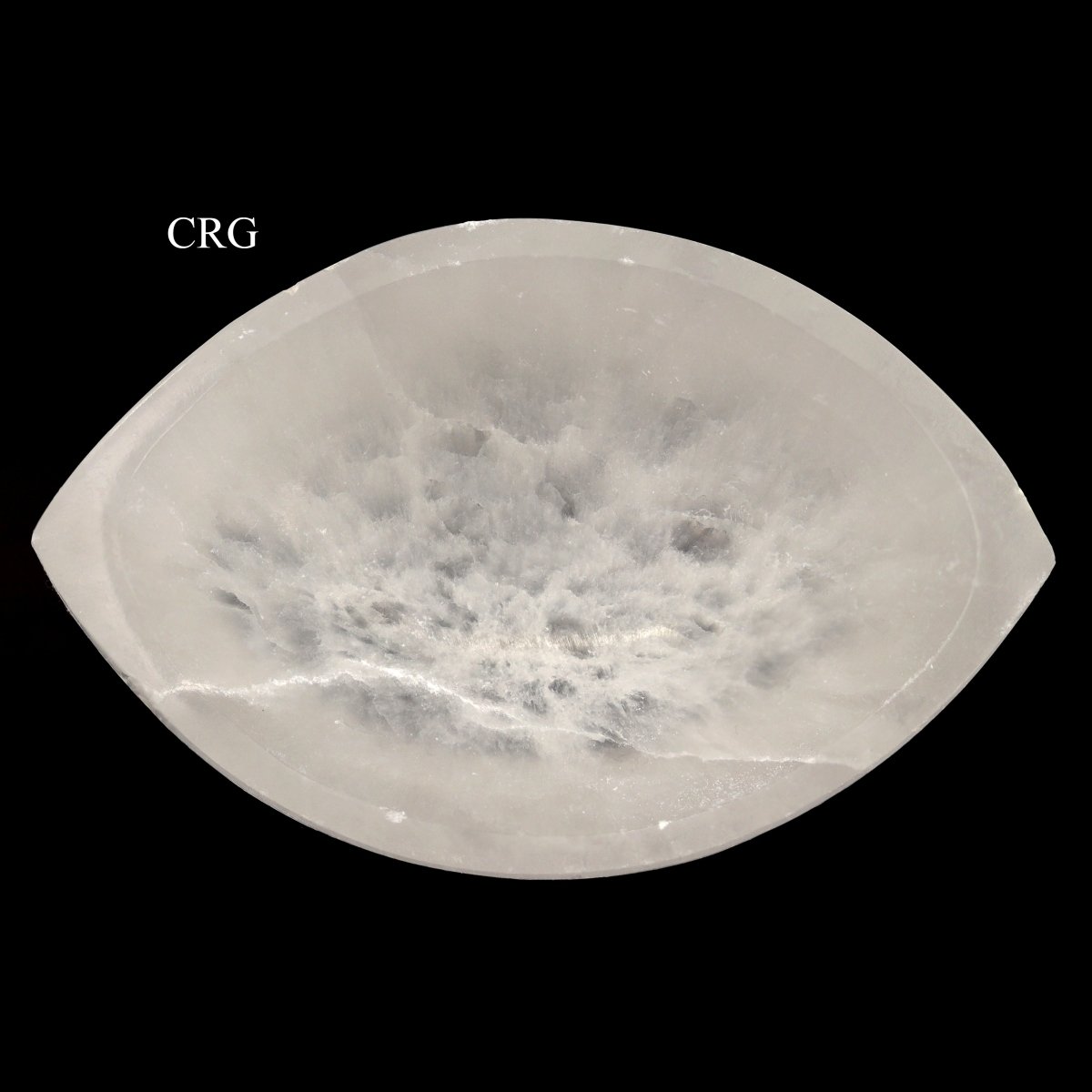 Selenite Marquise Shaped Eye Bowl 10 cm by 6 cm (1 Piece)