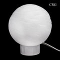 Selenite "Full Moon" Lamp with Stand, Cord, and Bulb 5.5 inches (1 Pieces)