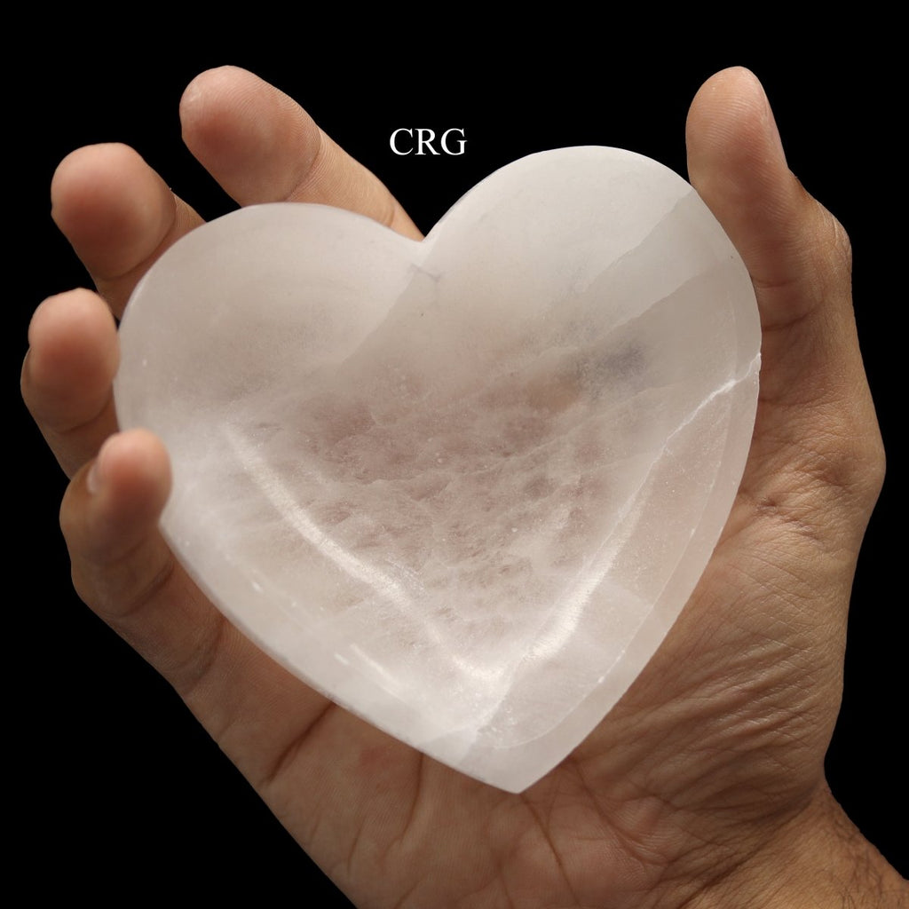 Selenite Heart Bowl 10cm (1 Piece)