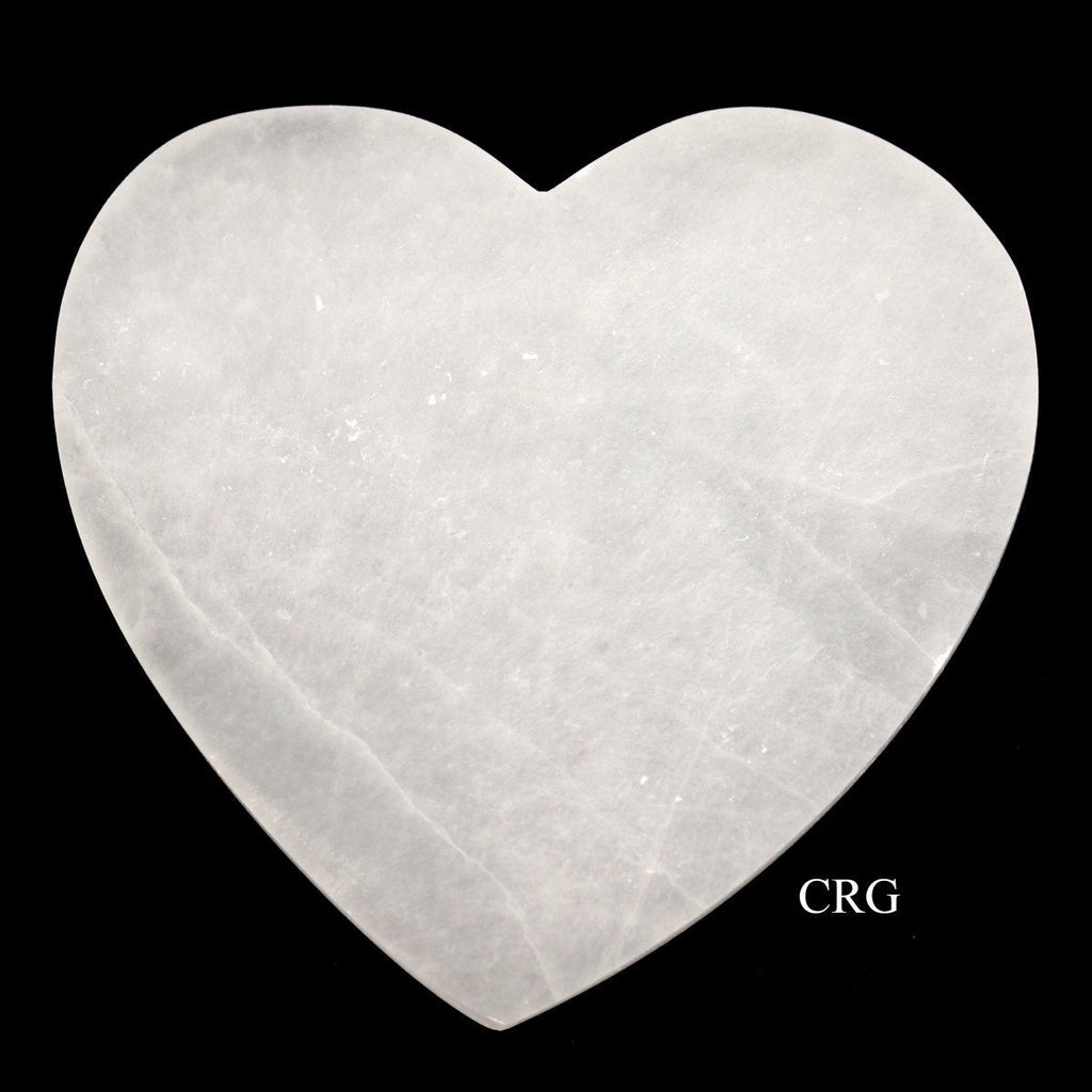 Selenite Heart Slab Plates 4 inch (2 Pieces)
