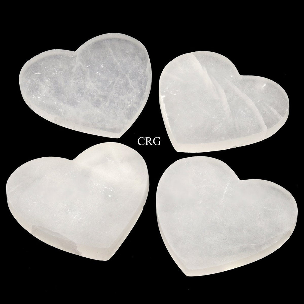 Selenite Heart Slab Plates 4 inch (2 Pieces)