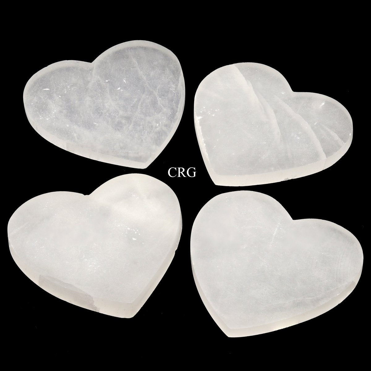 Selenite Heart Slab Plates 4 inch (2 Pieces)