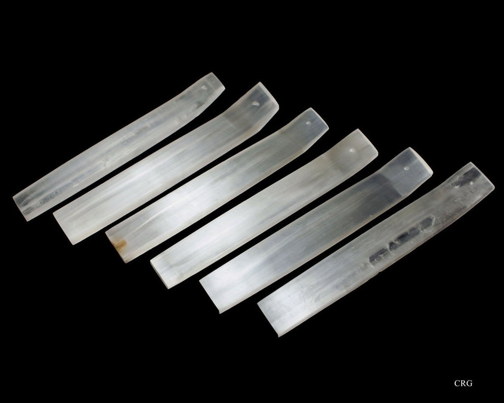 Selenite Incense Stick Holder (6 Pieces) Size 7 Inches Bulk Wholesale Lot Crystal Home Decor