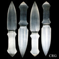 Selenite Knife Dagger with Smooth Hilt (1 Piece) Size 7.5 to 8.5 Inches Crystal Gemstone