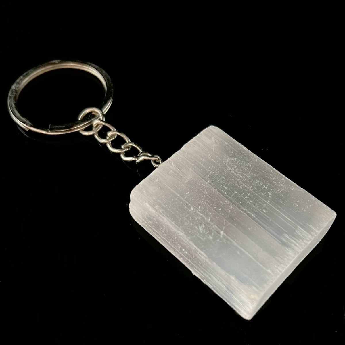 Selenite Rectangle Keychain (40 mm) (1 Piece)