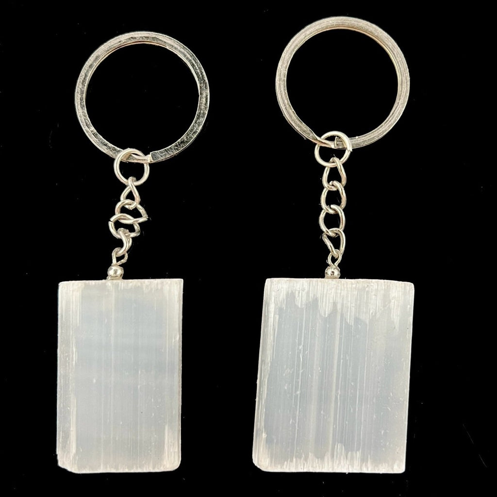 Selenite Rectangle Keychain (40 mm) (1 Piece)