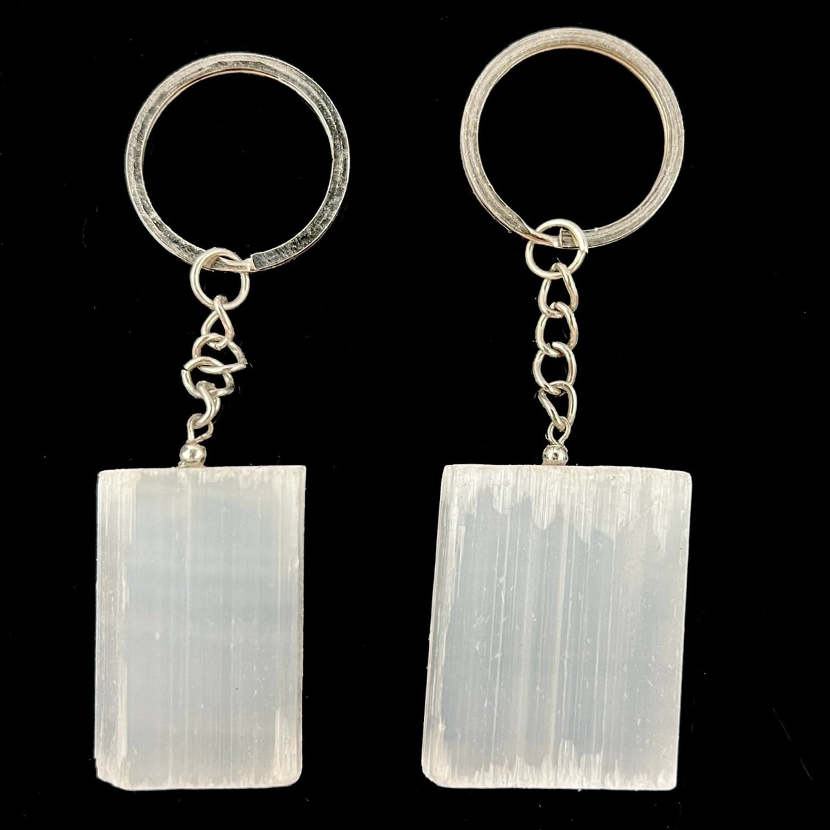 Selenite Rectangle Keychain (40 mm) (1 Piece)