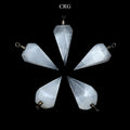 Selenite Pyramid Pendant with Silver Plated Bail (1 Inch) (1 Piece)