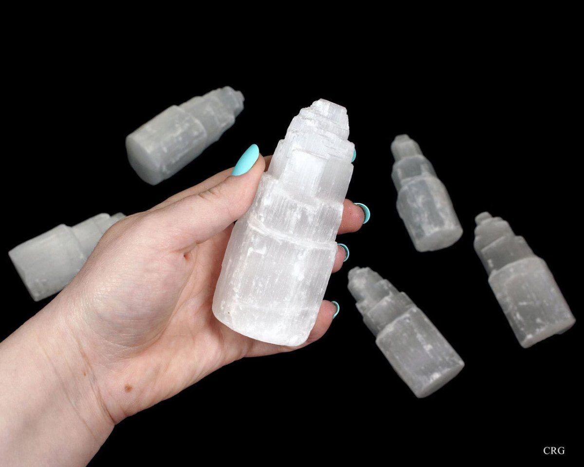Selenite Small Skyscraper Tower 4 inches (1 Piece)