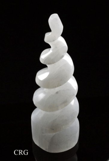 Selenite Spiral Tower 4 Inches (1 Piece)