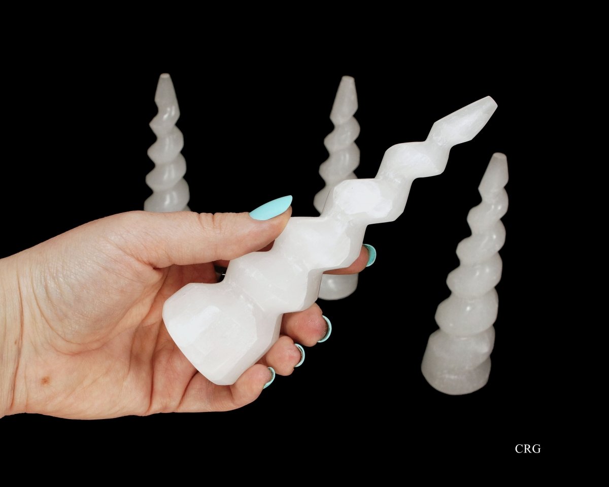 Selenite Spiral Tower 4 Inches (1 Piece)