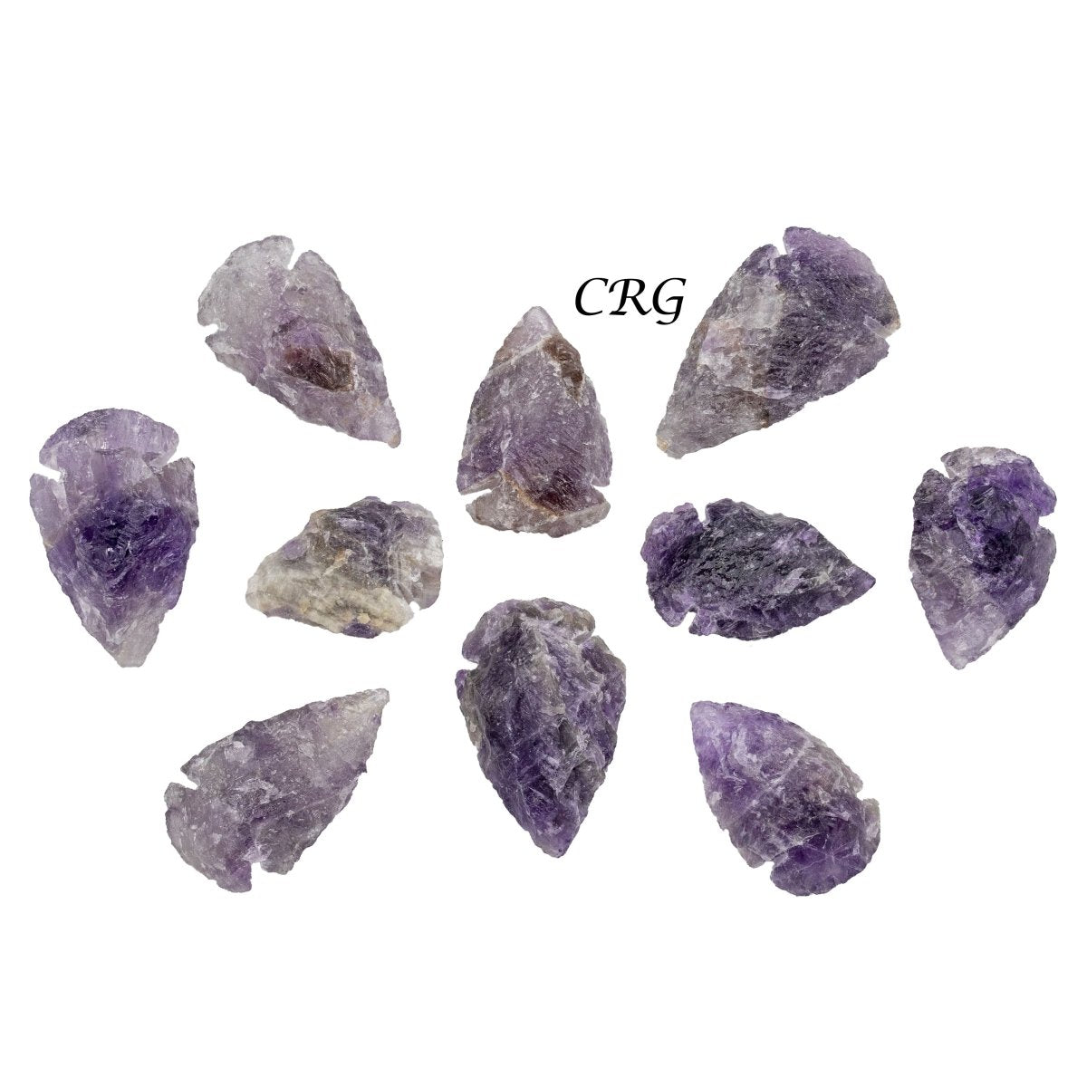 Set of 10 - Amethyst Arrowhead