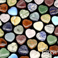 SET OF 10 - Assorted Gemstone Heart / 1.5" AVG