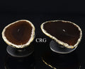 SET OF 10 - Black Agate Freeform Phone GripS w/ Gold Plating