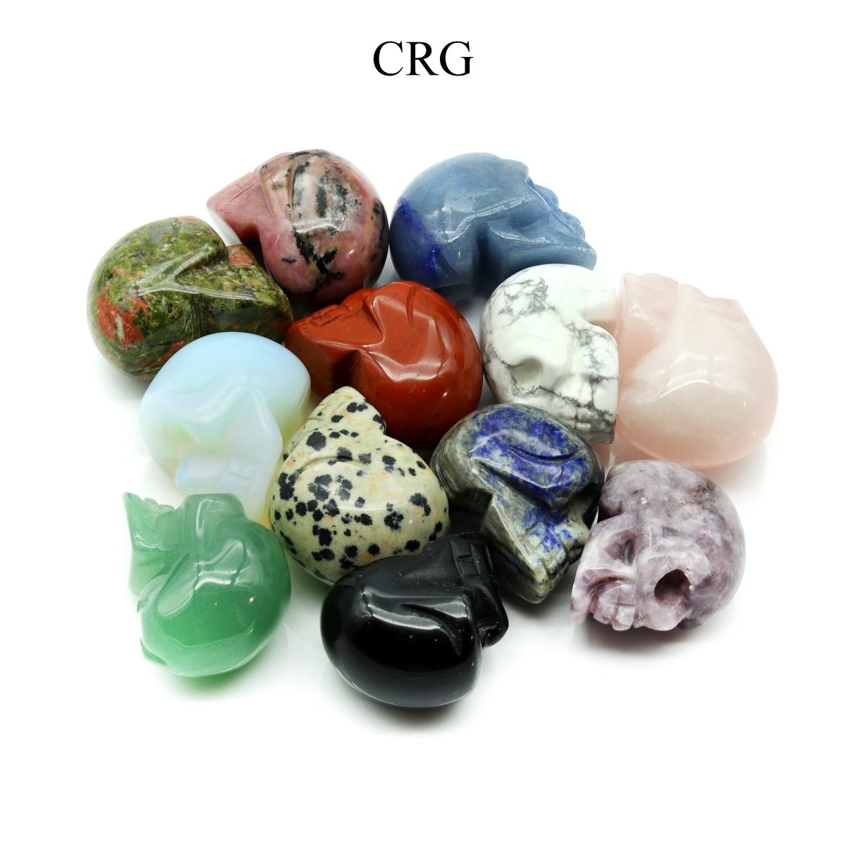 Mini Gemstone Skulls (No Drilled Hole) 1 Inch (12 Pieces)