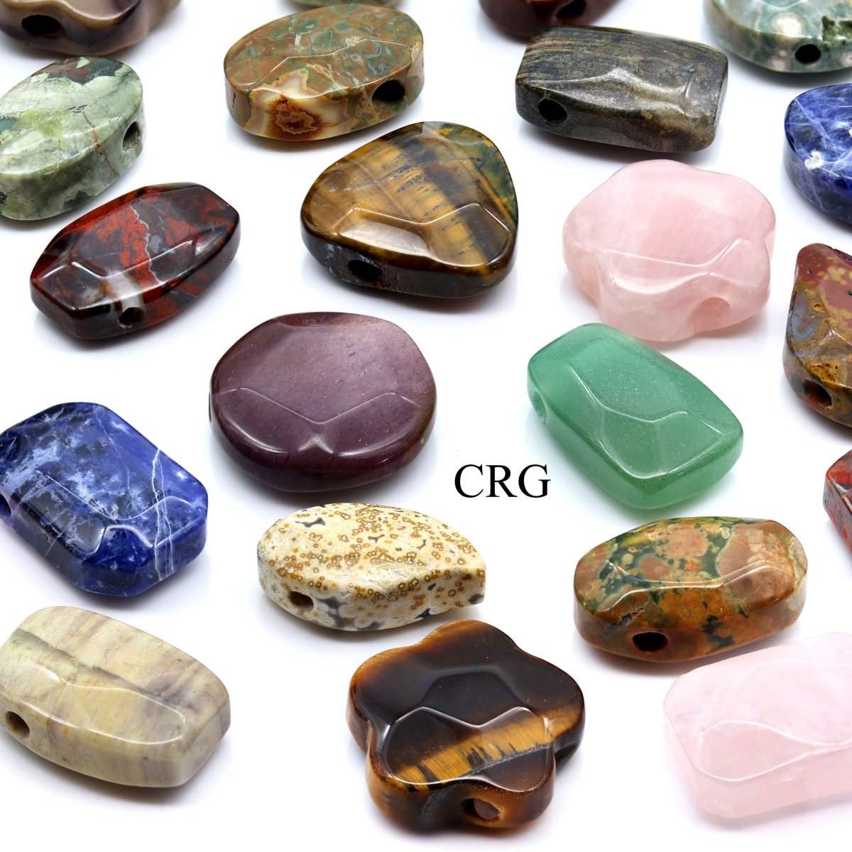 SET OF 15 - Assorted Gemstones & Shapes / Small Drilled Pendants
