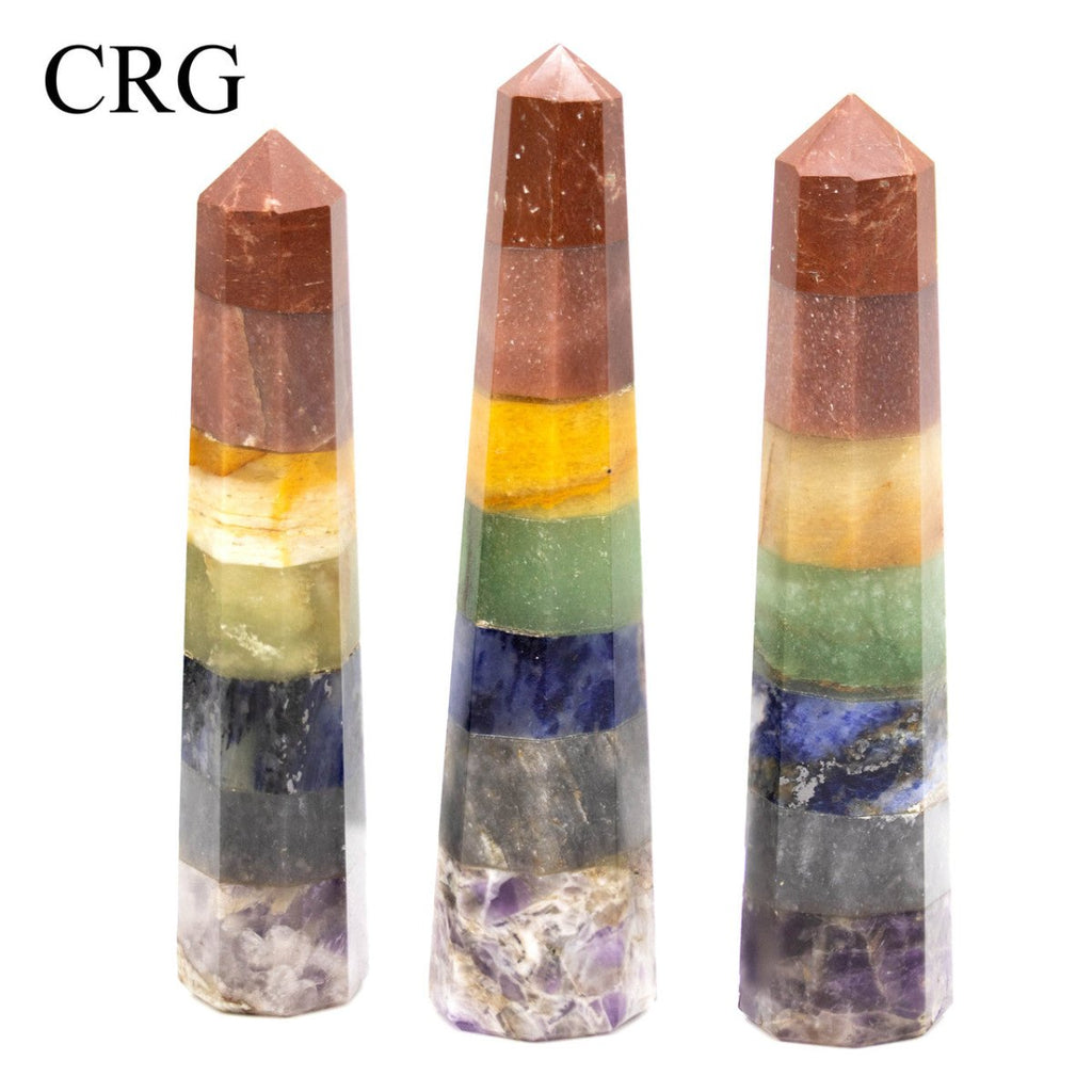 SET OF 2 - 7 Stone Mixed Shaped Towers / 3-5" Avg