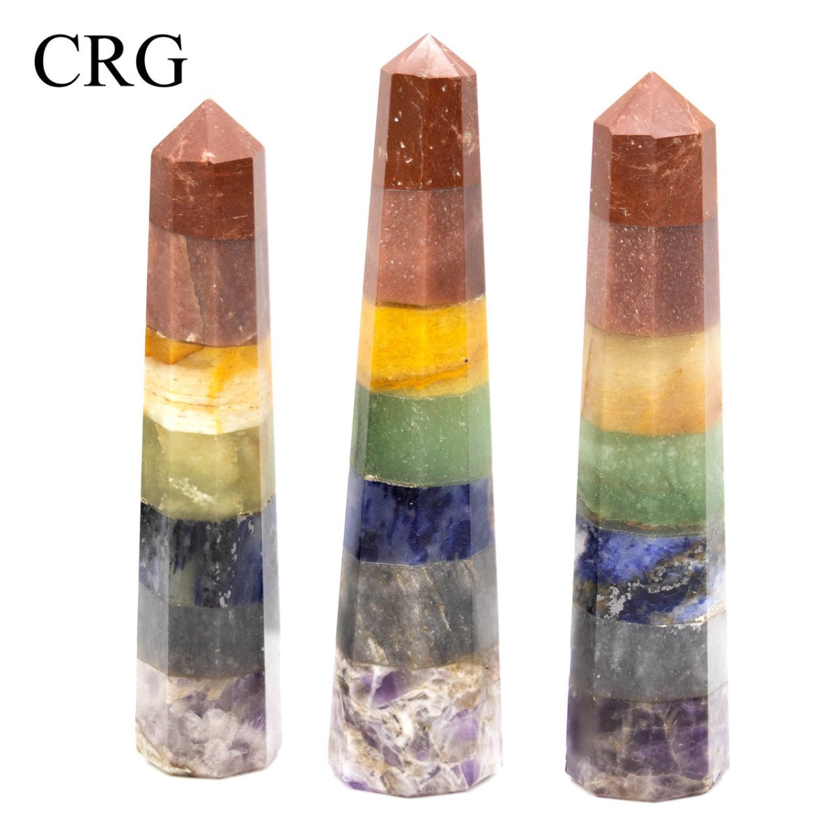 SET OF 2 - 7 Stone Mixed Shaped Towers / 3-5" Avg