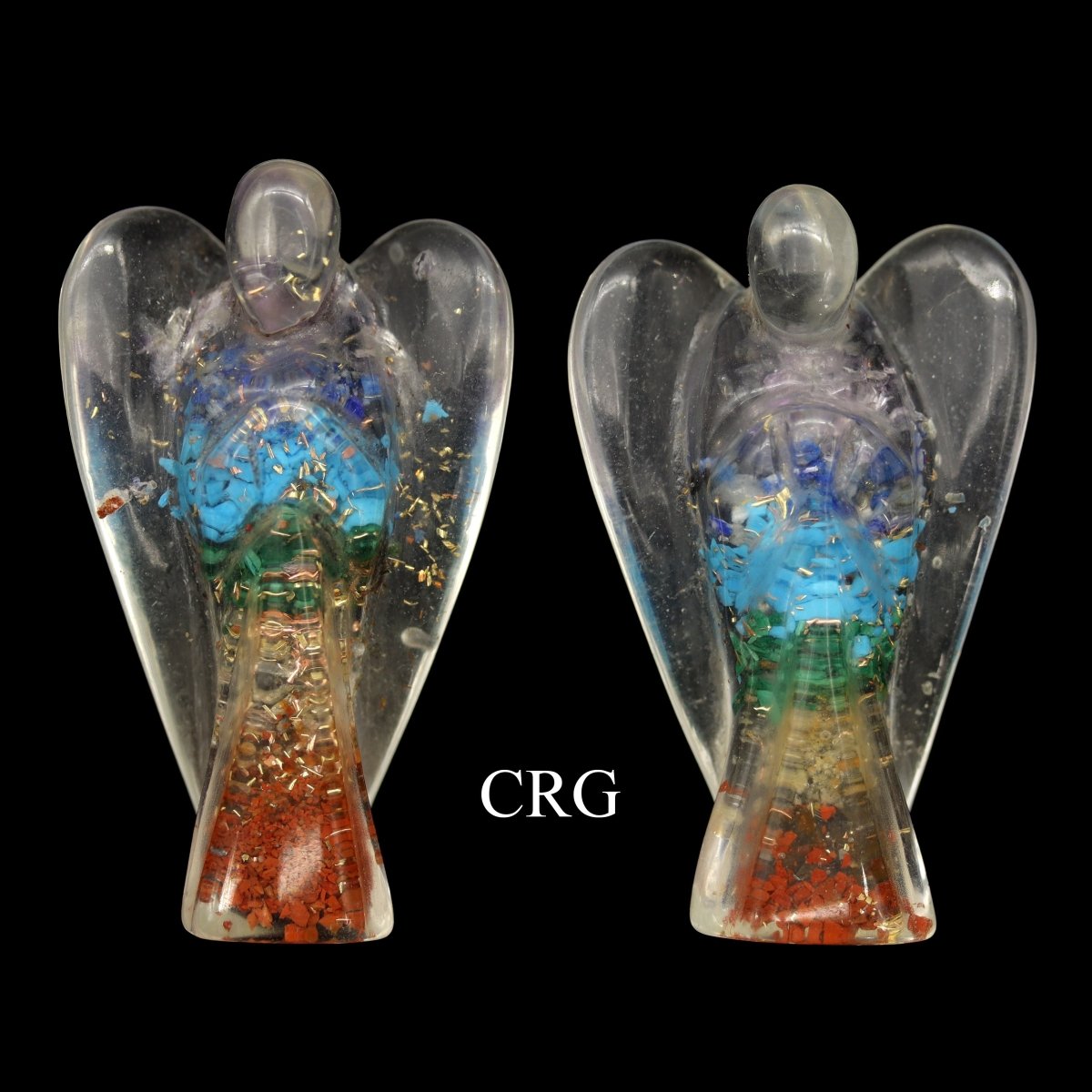 SET OF 2 - 7 Stone Orgonite Angels / 50mm AVG
